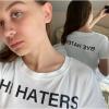 Beyaz Hi & Bye Haters Kısa Kollu Crop