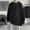 Düz Siyah İNCE KUMAŞ Oversize (Unisex) Uzun Kollu