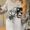 Gri Vintage Spider Pattern Oversize Kazak