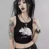 Harajuku Fashion Punk Rat Askılı Kadın T-Shirt