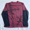 Kırçıllı Bordo Vintage Ancient Cross Cyber Grunge İnce Sweatshirt