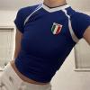 Lacivert Italia Retro Jersey Yarım T-Shirt