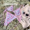 Pembe Beyaz Hello Kitty Collage Bikini Takımı