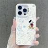 Şeffaf Mickey Mouse Cartoon Heart Telefon Kılıfları