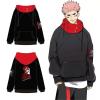 Siyah Anime Jujutsu Kaisen Kapüşonlu Sweatshirt