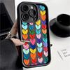 Siyah Colorful Heart Collage Telefon Kılıfları