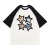 Siyah Kollu Beyaz Raglan All Star Cats (Unisex) T-Shirt