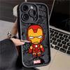 Siyah Marvel Iron Man Cartoon Figured Telefon Kılıfları