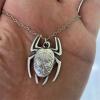 Spider Face Silver Zincirli Kolye